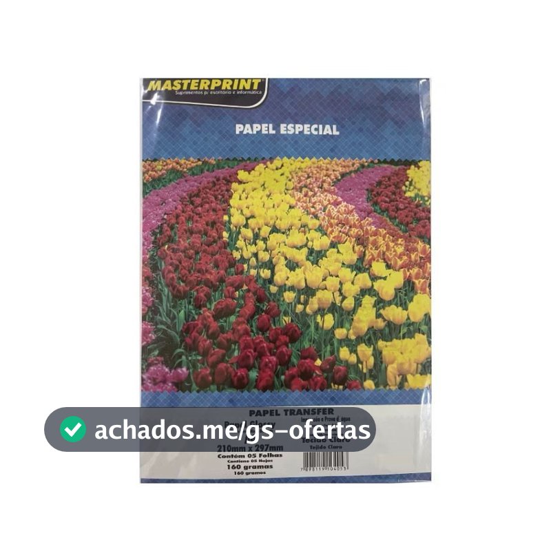 Papel Transfer Para Tecido Claro 160g A4 Pacote 5 Folhas