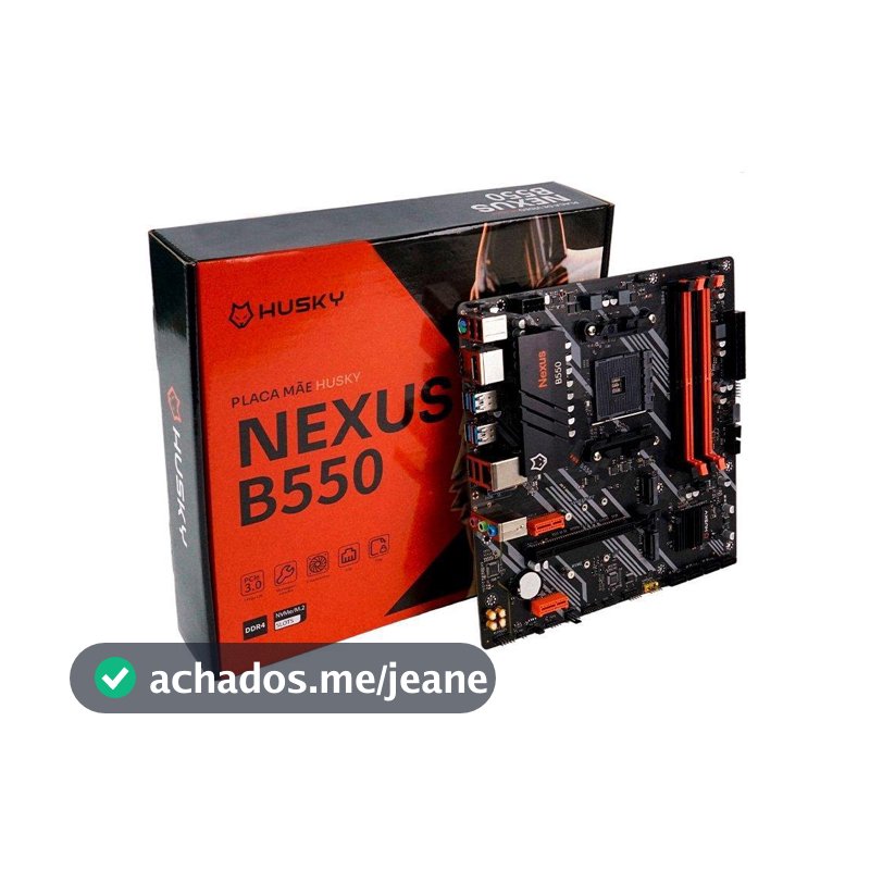 Placa-Mãe Husky Nexus B550, M.2 NVMe, DDR4 3200MHz, Ryzen 5000/3000, Micro-ATX, HDMI/DP, 64GB Dual Channel - HPM550