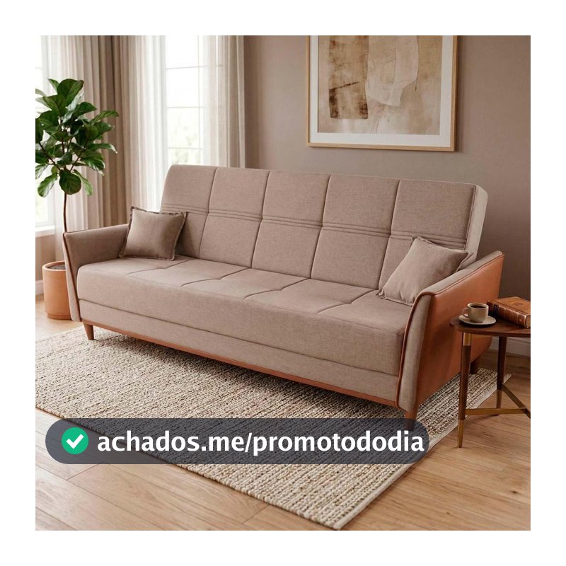 Sofá Cama Sérvia 2,00m Bege Linho - King House