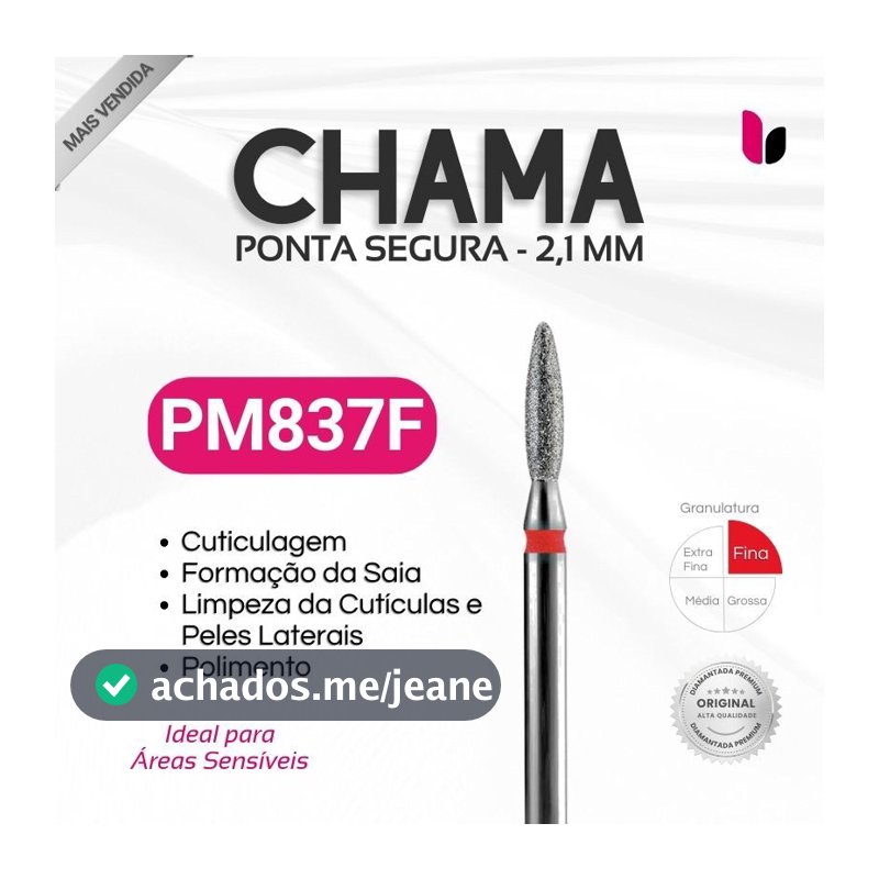 837F - Broca Diamantada - Chama Ponta Segura - 2,1mm
