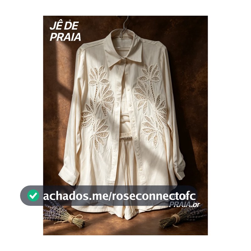 Saída de Praia Vestido Camisa Bege Bordado Richelieu Feminino Manga Longa Soltinho Casual Elegante Verão