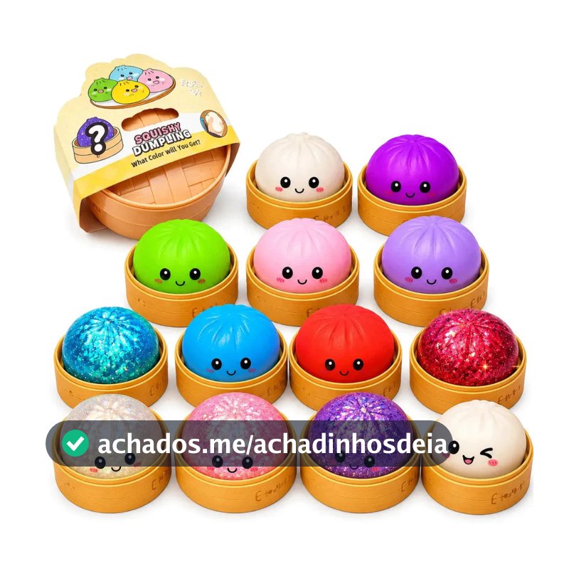Dumpling Squishy Caixa Misteriosa Mole Estresse Grande Fofa Brinquedo Sensorial Fidget Bao Chinês