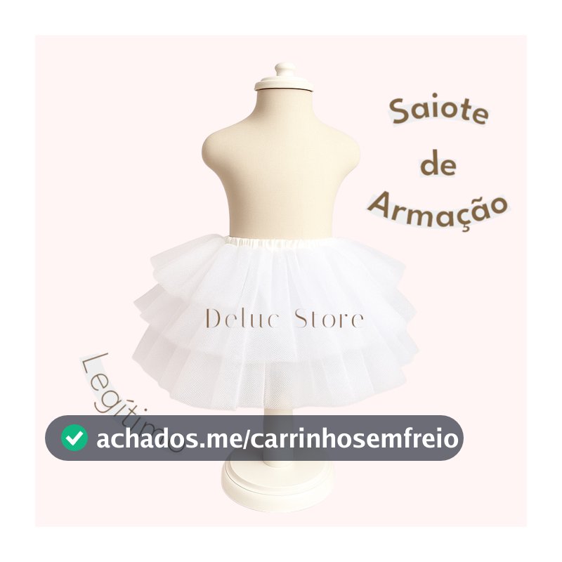 Saiote Anágua Tutu Infantil para Vestido de Festa Menina Saia de Armação Volumoso