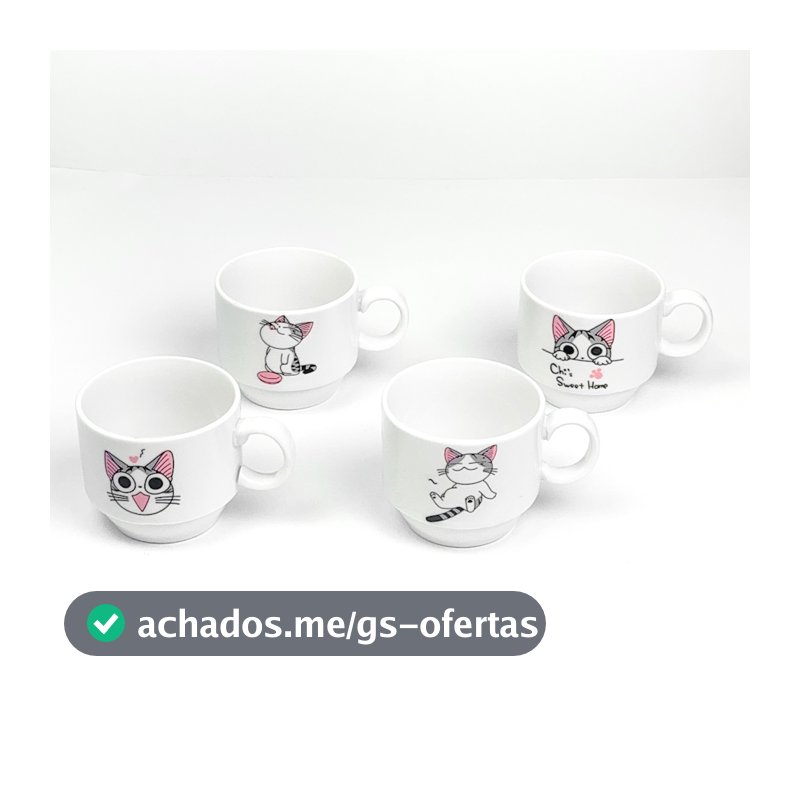 Jogo De Xícaras Café Chá Com Suporte Kit 4 Canecas 160ml