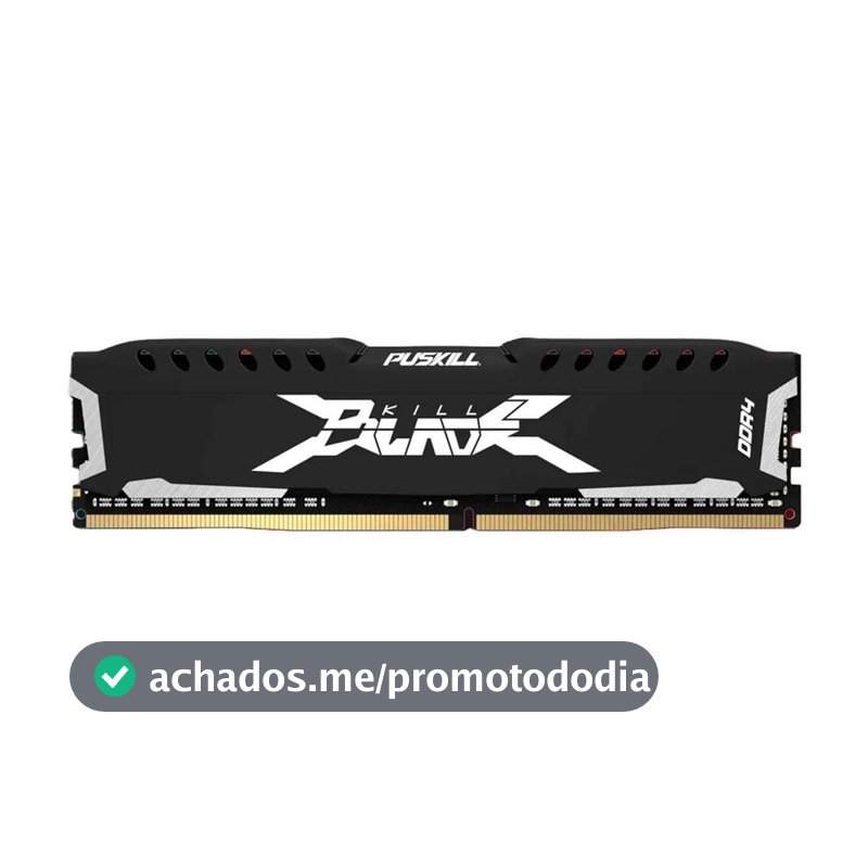 Memória DDR4 Puskill Killblade, 8GB, 3200MHz, Preta, PSK-D4D16M3200B-8G