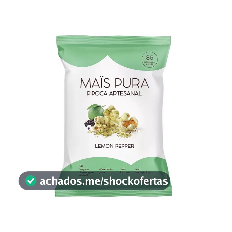 Pipoca Artesanal Sabor Lemon Pepper Mais Pura 40g