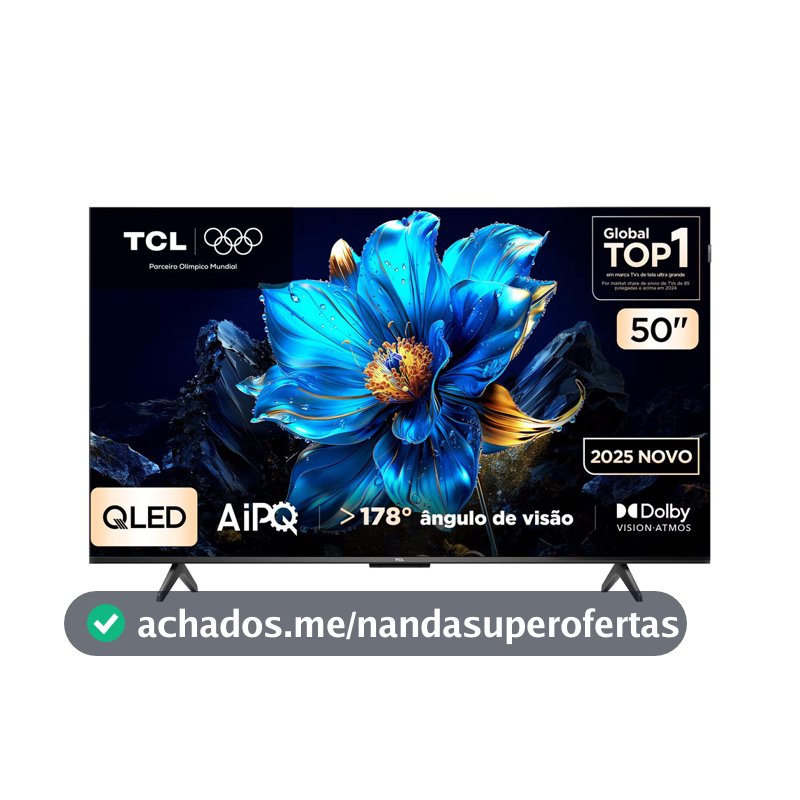 Smart TV 50 50P7K 4K QLED UHD 60Hz com Sistema Operacional Google TV TCL