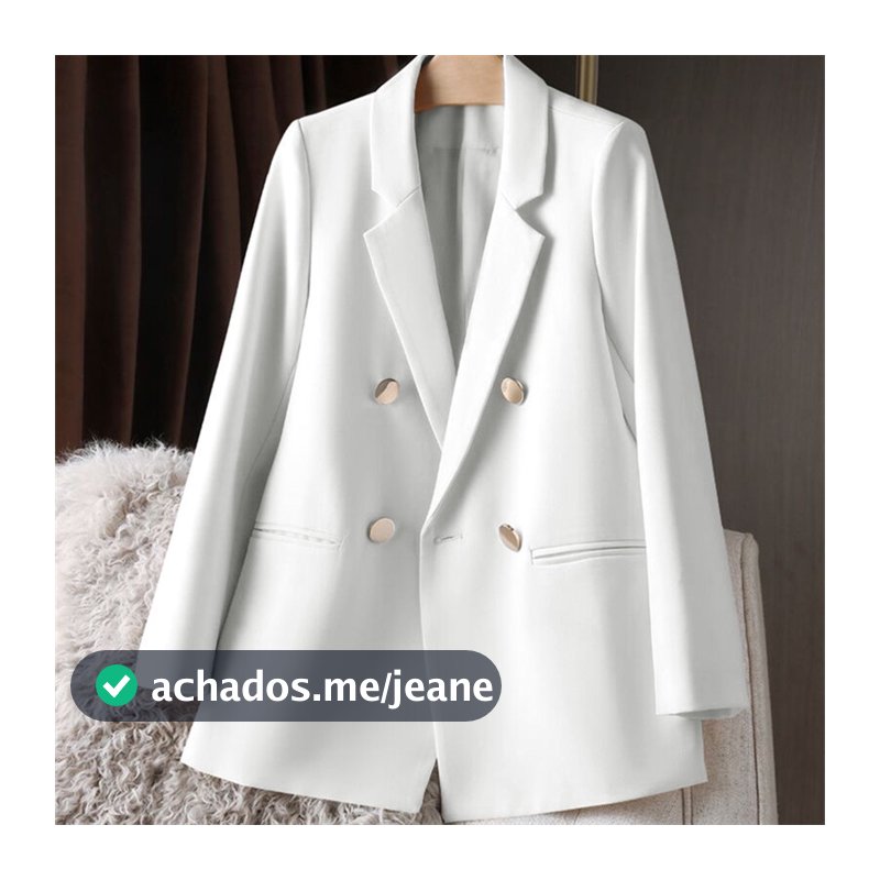 Jaqueta de terno branco novo estilo pequena primavera outono terno jaqueta temperamento versão coreana tamanho grande ro