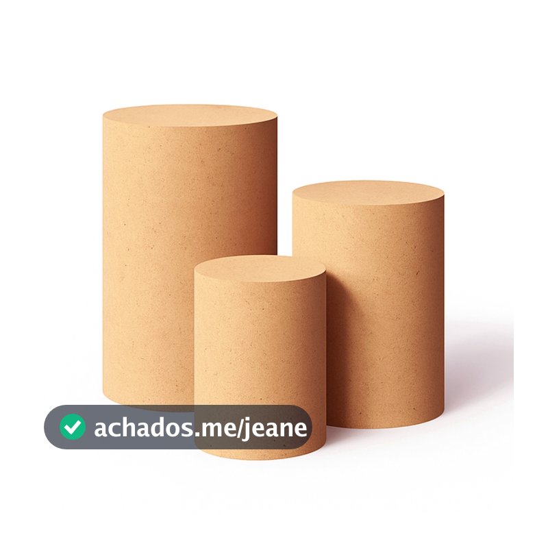 Trio Reforçado De Mesas Cilindro Liso Mdf Decoração Festa Pegue e Monte