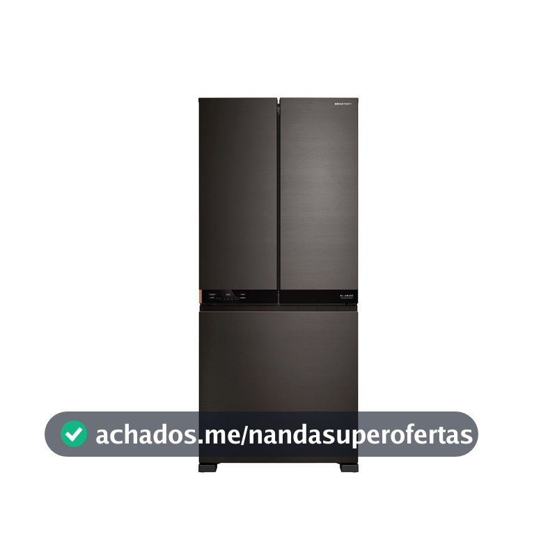 Geladeira Inteligente B= Smart 3 Portas French Door Frost Free 630L cor Black Inox Brastemp - BRO88AE