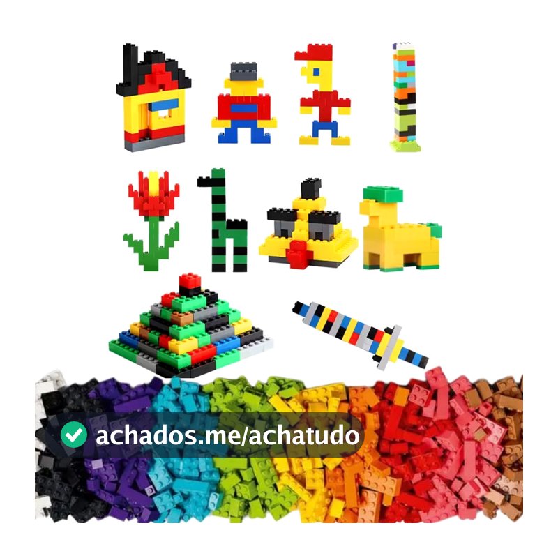 Brinquedo Blocos De Montar Infantil Educativo 1000 Peças Castela