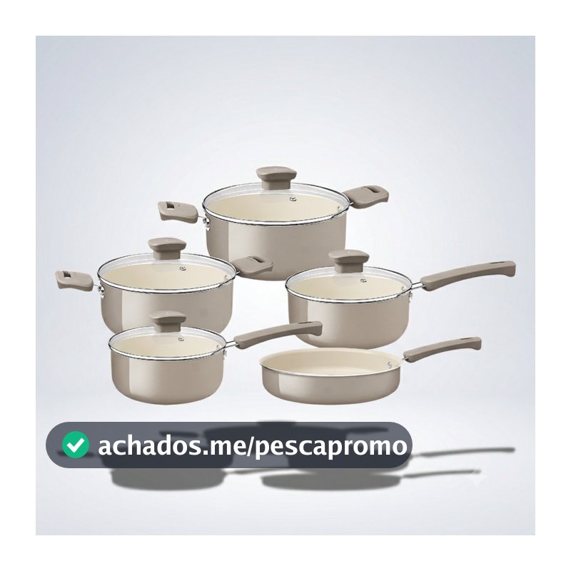 Jogo de panelas tramontina ceramica 5 peças antiaderente veronese