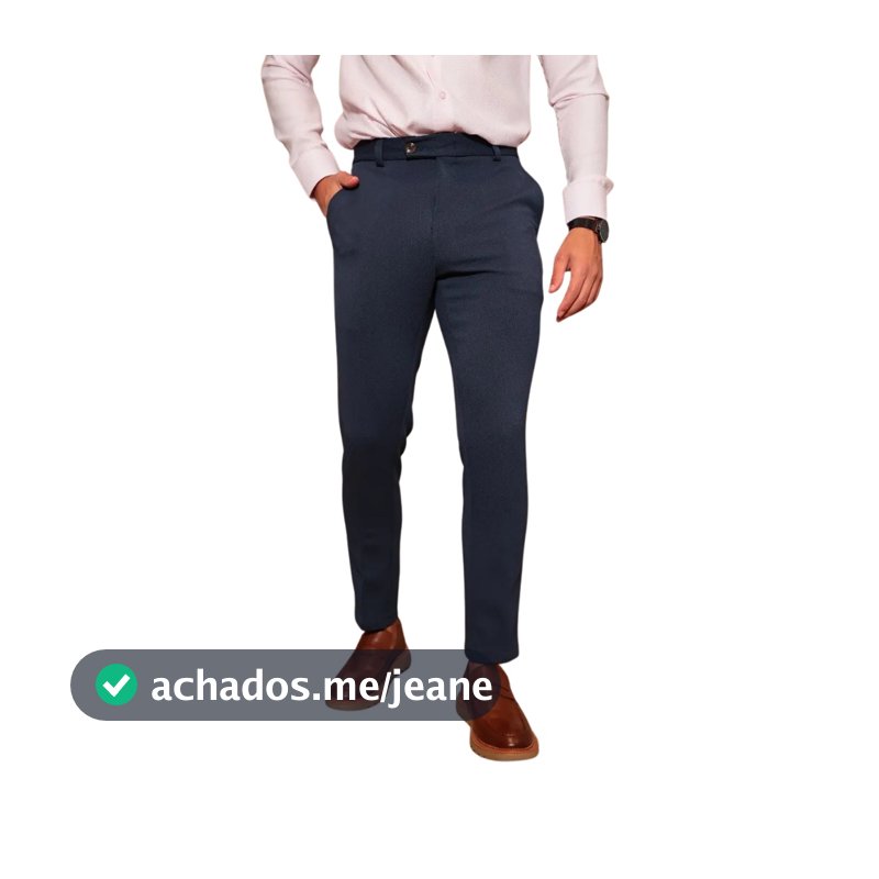 Calça Social Masculina Alfaiataria Slim Malha Com Elastano