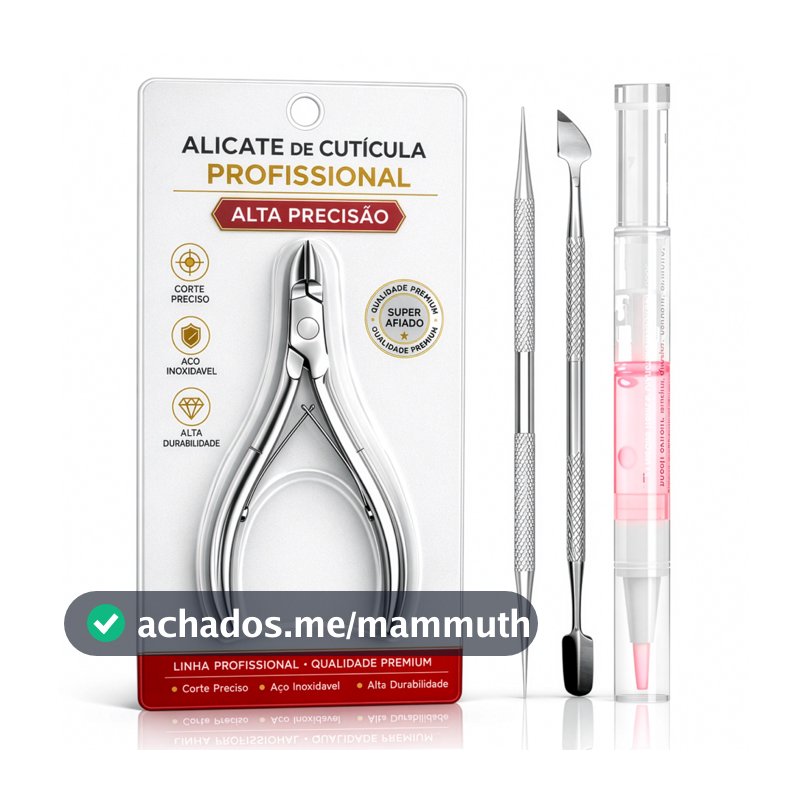 Kit Manicure Profissional Manicure Inox Alicate Cutícula Espátula Palito Ponta Dupla Esterilizável