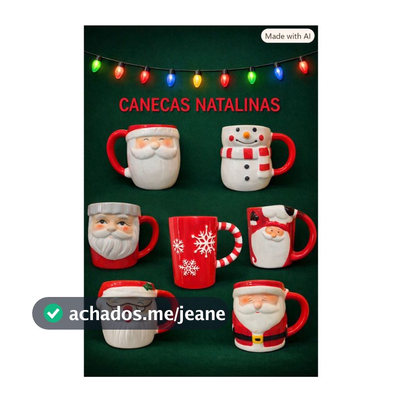 CANECA TEMÁTICA DE CERÂMICA NATALINA / PAPAI NOEL 330 ML