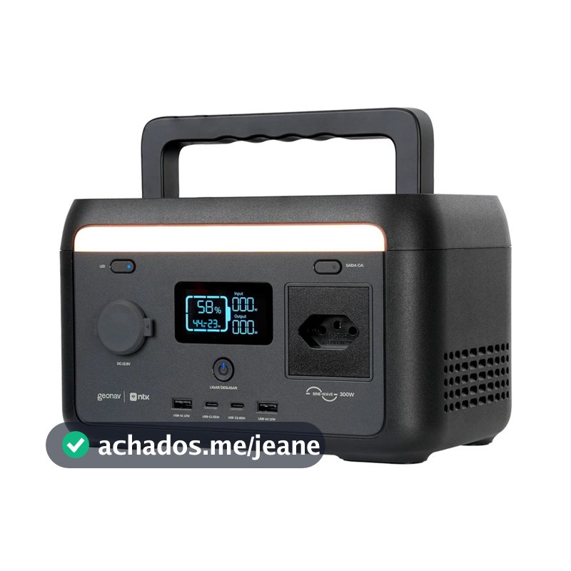 Estação de Energia Portátil 300W 204,8Wh 110V Geonav