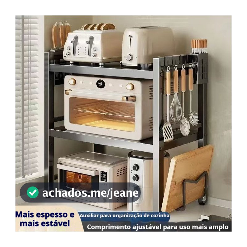 Rack Para Forno De Micro-Ondas Suporte Retrátil 2/3 Camadas Comprimento Expansível De Armazenamento De Cozinha