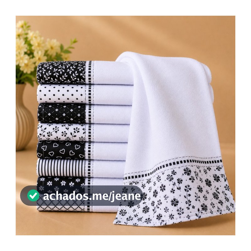 Pano De Prato Barrado Minimalista Atacado 5 Pçs
