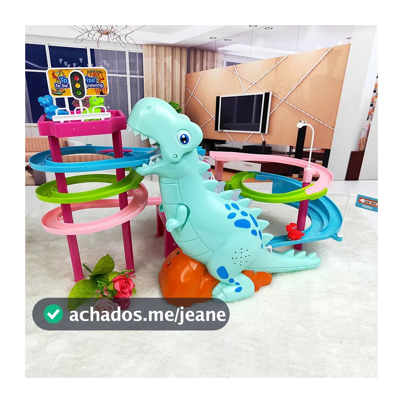 Nova Marca Elétrica Slide Railcar Pista Brinquedo Dinossauro Subir Escadas Música Luz Jogar Brinquedos Educativos Intera
