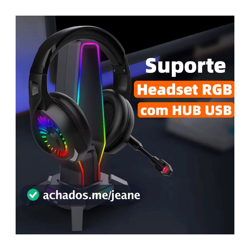 Suporte Para Headset Gamer  RGB, HUB, 3.0 USB Suporte de Fone de Ouvido Suporte de Mesa S331