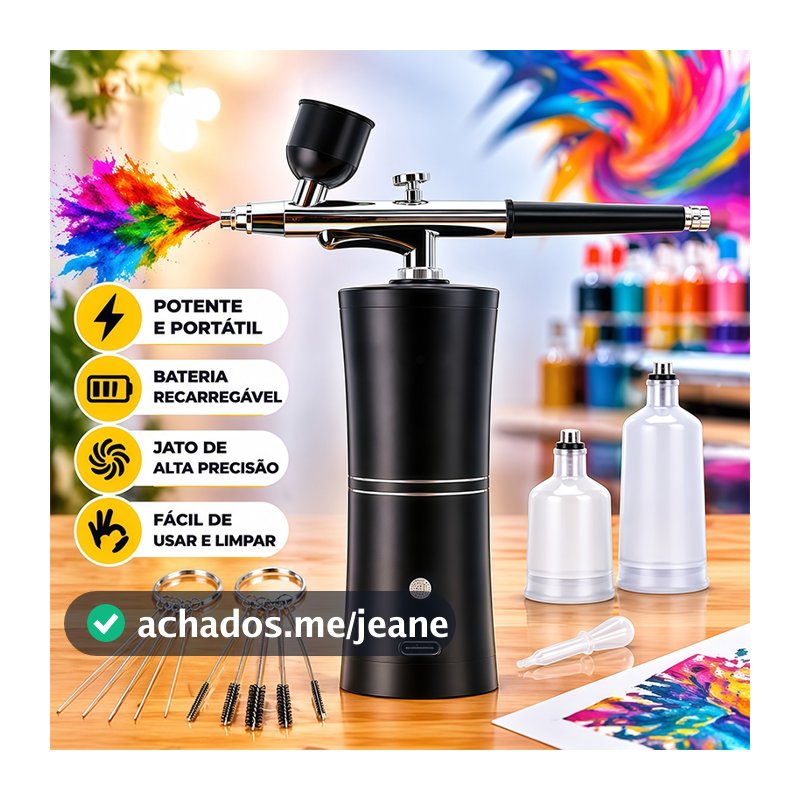 Portable Rechargeable Cordless Airbrush with Compressor, Single Action Spray Gun for Facial Beauty, Art