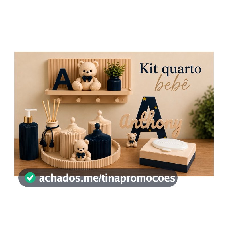 Kit Higiene Bebê totalmente Personalizado | Decoração e Organização quarto bebê em Impressão 3D