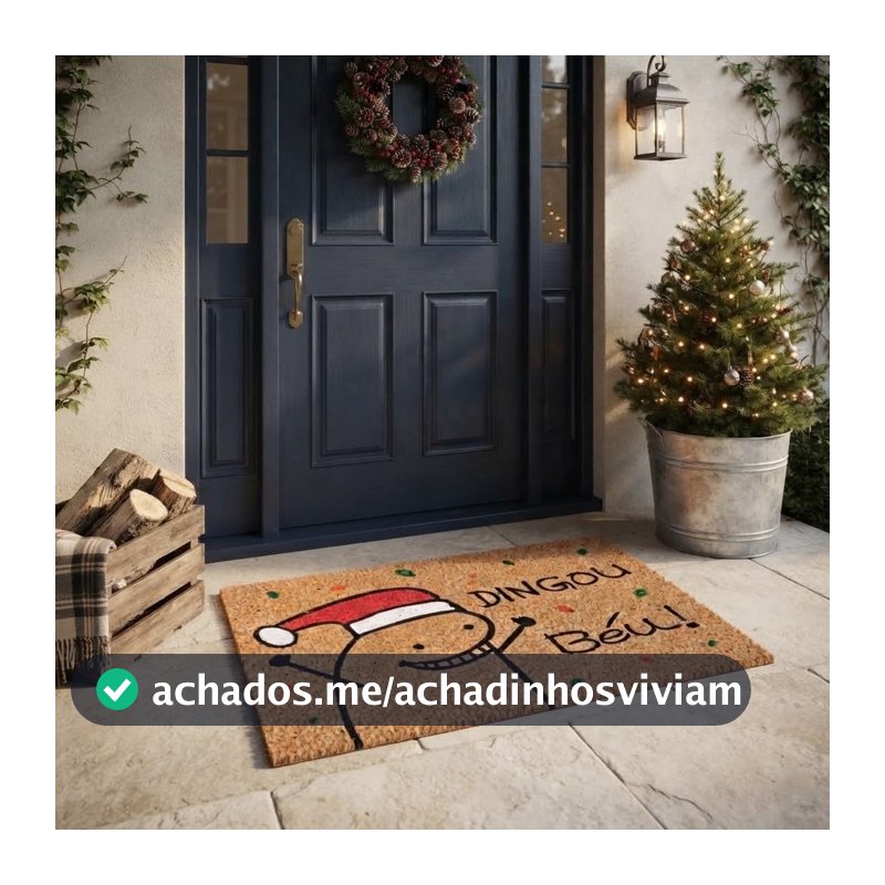 Capacho Natalino Papai Noel Decoração de Natal Porta de Entrada Antiderrapante Diversos Tamanhos