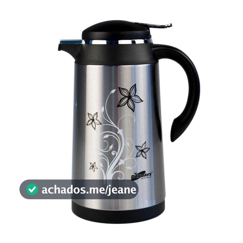 Garrafa Térmica Inox 1L. Ampola de Vidro e Gatilho-Daydays