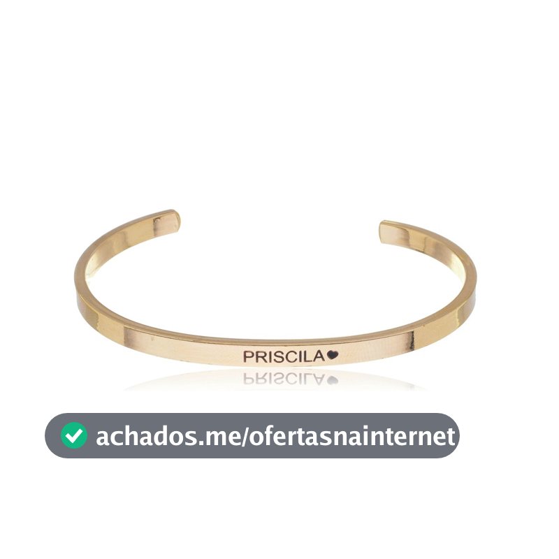 Pulseira personalizado bracelete feminino gravado nome, frase, banhado Ouro 18k