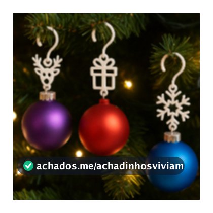 Kit 20 ou 50 Ganchos Decorativos Natalinos – Enfeites para Árvore de Natal