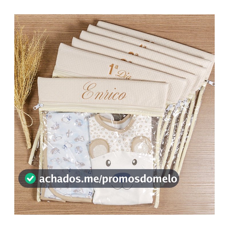 Saquinho Maternidade Para Bebê 4 ou 6 peças Personalizado Organizador Bolsa Mala Maternidade