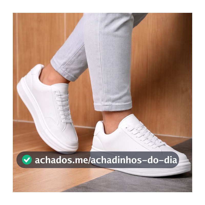 Tênis Casual branco premium versatil e moderno