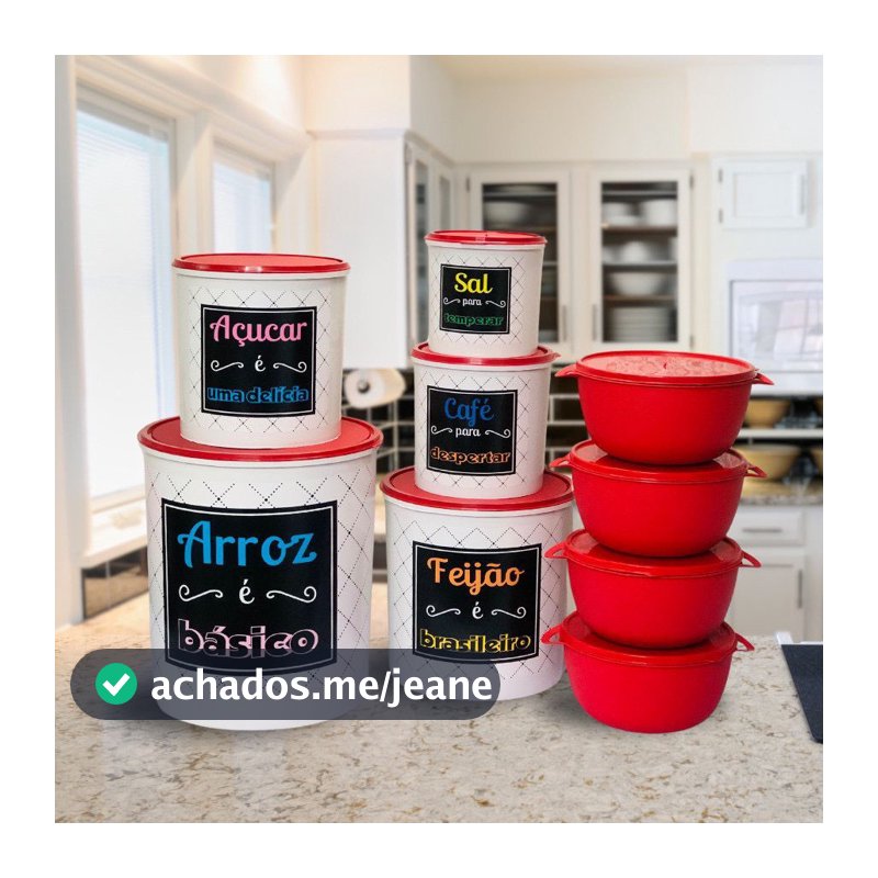 Kit mantimentos plástico 5 peças + 4 potes redondos Bowl 1 litro para cozinha