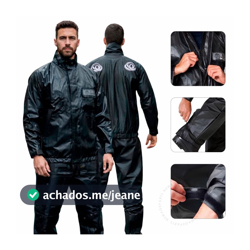 Capa de Chuva Impermeável Conjunto Completo Pvc Para Motoqueiro Adulto
