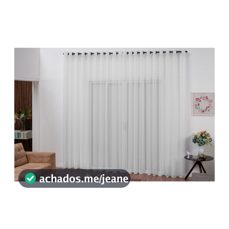 Cortina Luxo Sevilha Voil/Voal 8 Metros Para Sala Quarto Varão Simples Promoção