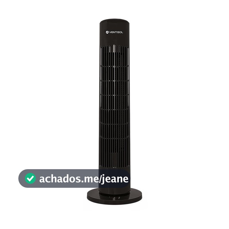 Ventilador Torre Fênix 75W Preto Com Controle Remoto