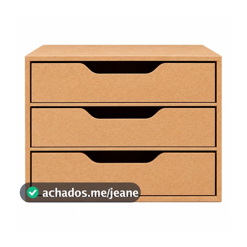 Organizador Gaveteiro Documentos Suporte Para Monitor A4 3 Gavetas MDF Mesa Escritório Home Office