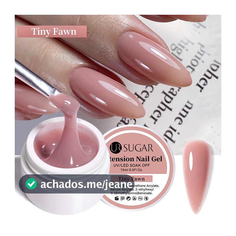 UR SUGAR 15ml Extensão Gel Unha Polonês Duro Geléia Construir Goma Clara Nude Cor Natural Francês Embeber Fora De Const