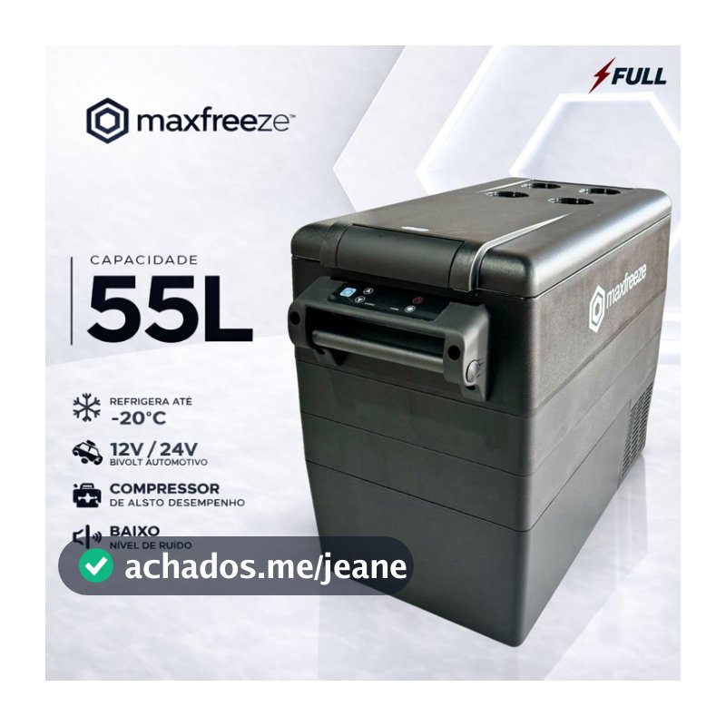Mini Geladeira Portátil 55 Litros Mini Freezer 12v/24v 110v/220v Caminhão Ônibus Motorhome Van Maxfreeze