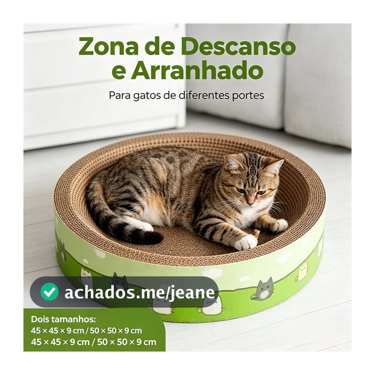 Arranhador‑Cama Integrado Extra‑Grande para Gato, Papelão Ondulado Resistente, Poucos Resíduos, Acessório Pet