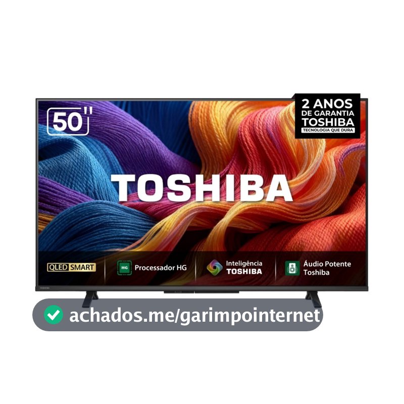 Smart Tv Toshiba 50" Qled Full Hd 60hz Vidaa com Wi-fi Dual Band e Bluetooth 50V45SS Bivolt