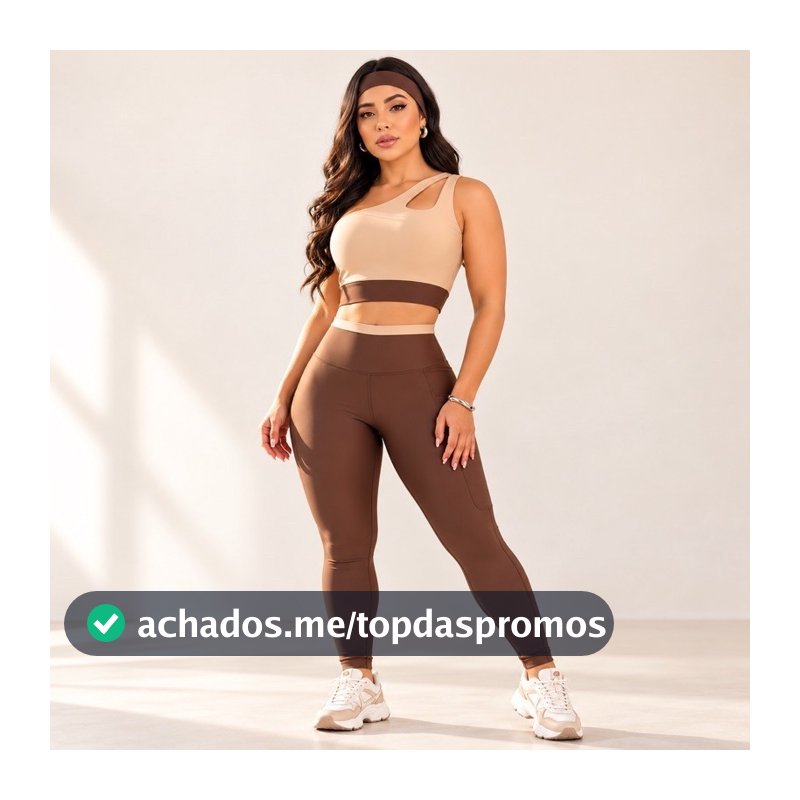 Conjunto Fitness Feminino Legging + Top Academia Suplex Zero Transparência
