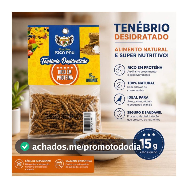 Tenébrio Desidratado Natural Rico Em Proteína Para Passarinhos Roedores Tartaruga E Peixe