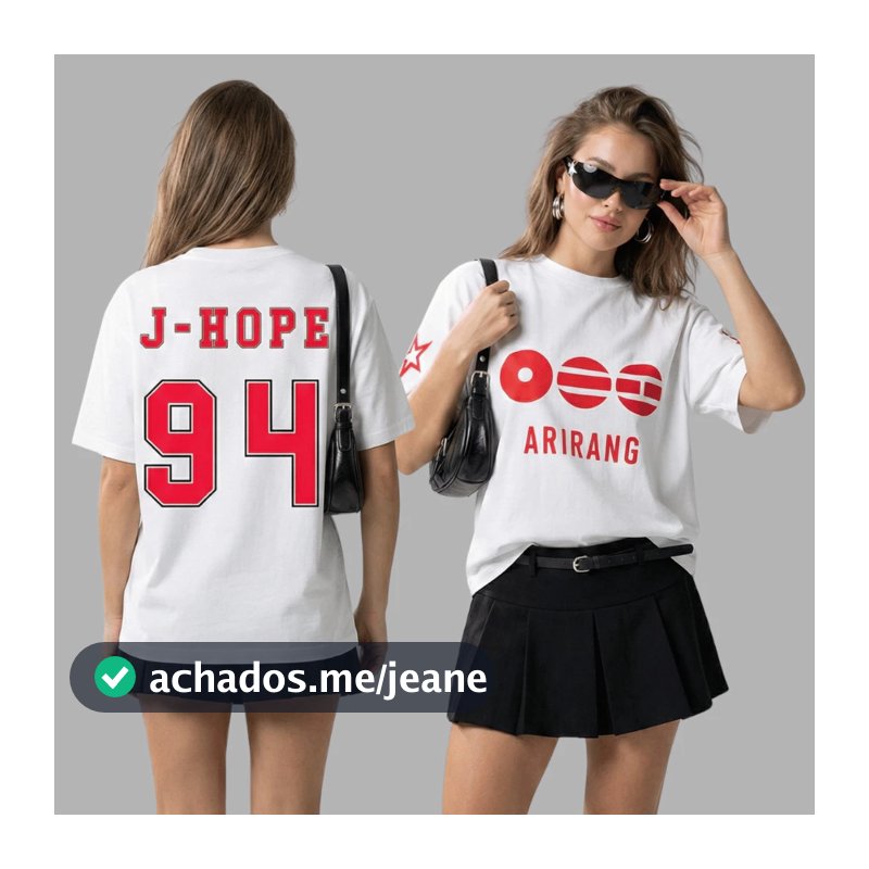 Camiseta Feminina Manga Curta Bts Arirang Tour 2026 K-pop Camisa 100% Algodão Premium grupo Coreano