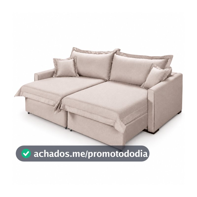 Sofá Retrátil Living Bali 1,80m Linho Almofadas Soltas Espuma D28 Molas Bonnel Estrutura Eucalipto Zargo