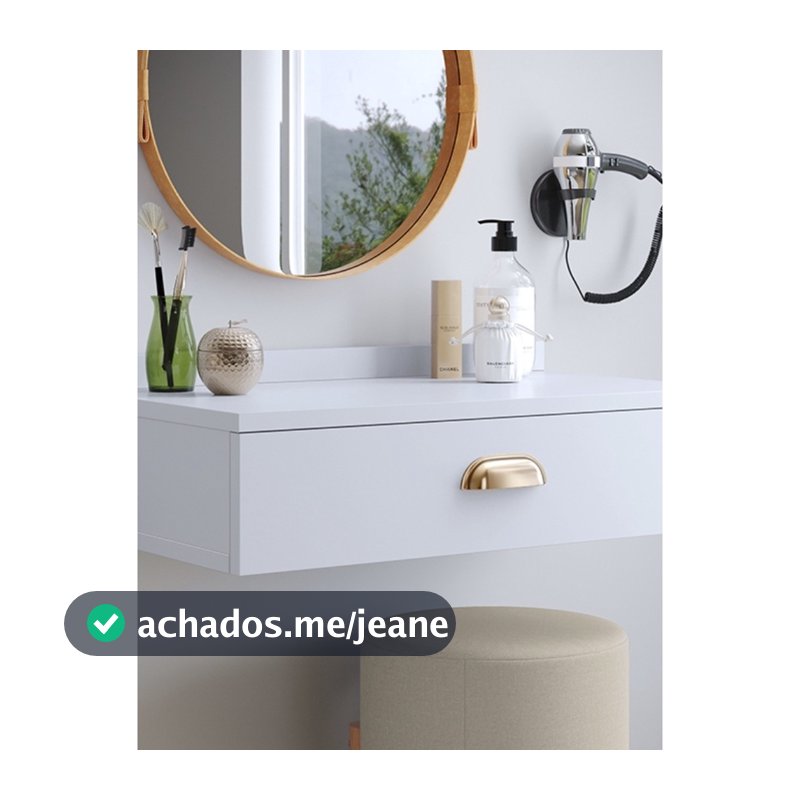 Penteadeira com Gaveta 60CM   Console Camarim Com Corrediças Metálicas com Puxador