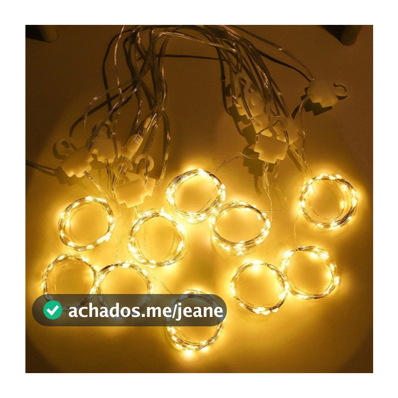 Cortina 480 Leds fio de fada 4x3 Metros Festa Casamento Eventos Natal Branco Amarelo