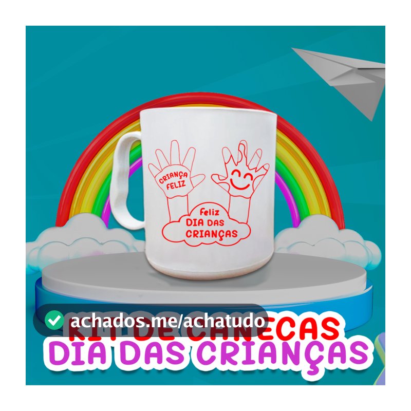 KIT DE 65 CANECAS ESPECIAL DIA DAS CRIANÇAS 400 ML PLÁSTICO LEMBRANCINHA ESCOLA FESTA