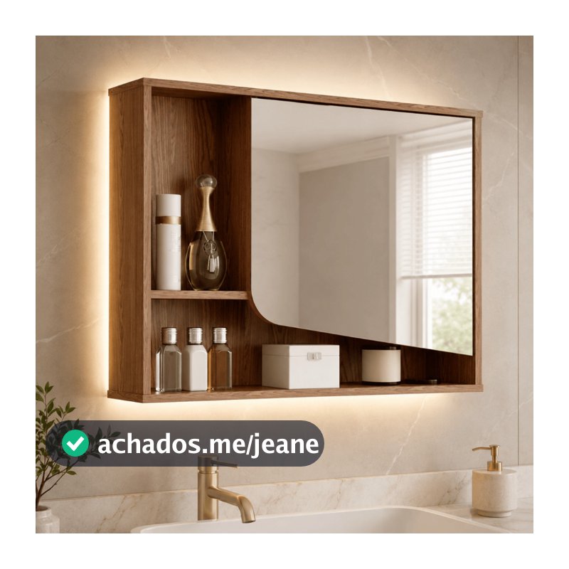 OFERTA Armario Espelheira Banheiro Suspenso Moderno com Porta Espelho Nichos Prateleiras Ideal