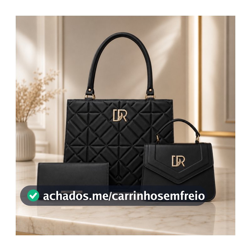 Kit 2 Bolsa Feminina Transversal De Ombro + Carteira